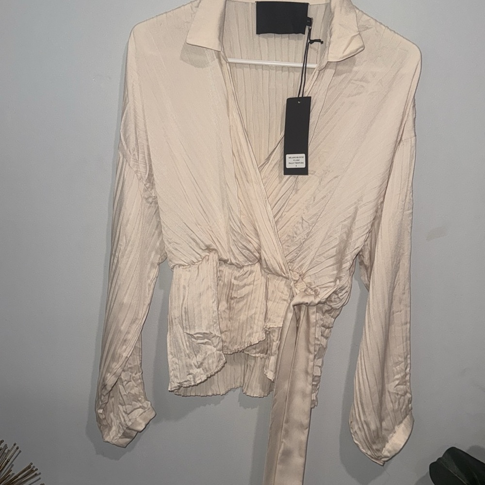 Elegant Cream Wrap Skirt by Vionnet - Picture 3 of 5